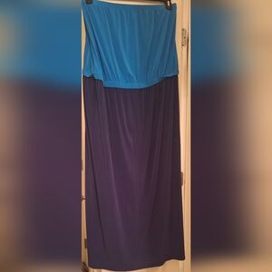 Avenue Maxi Dress in Blue and Purple 30-32W-Tall Girl Friendly 48" long